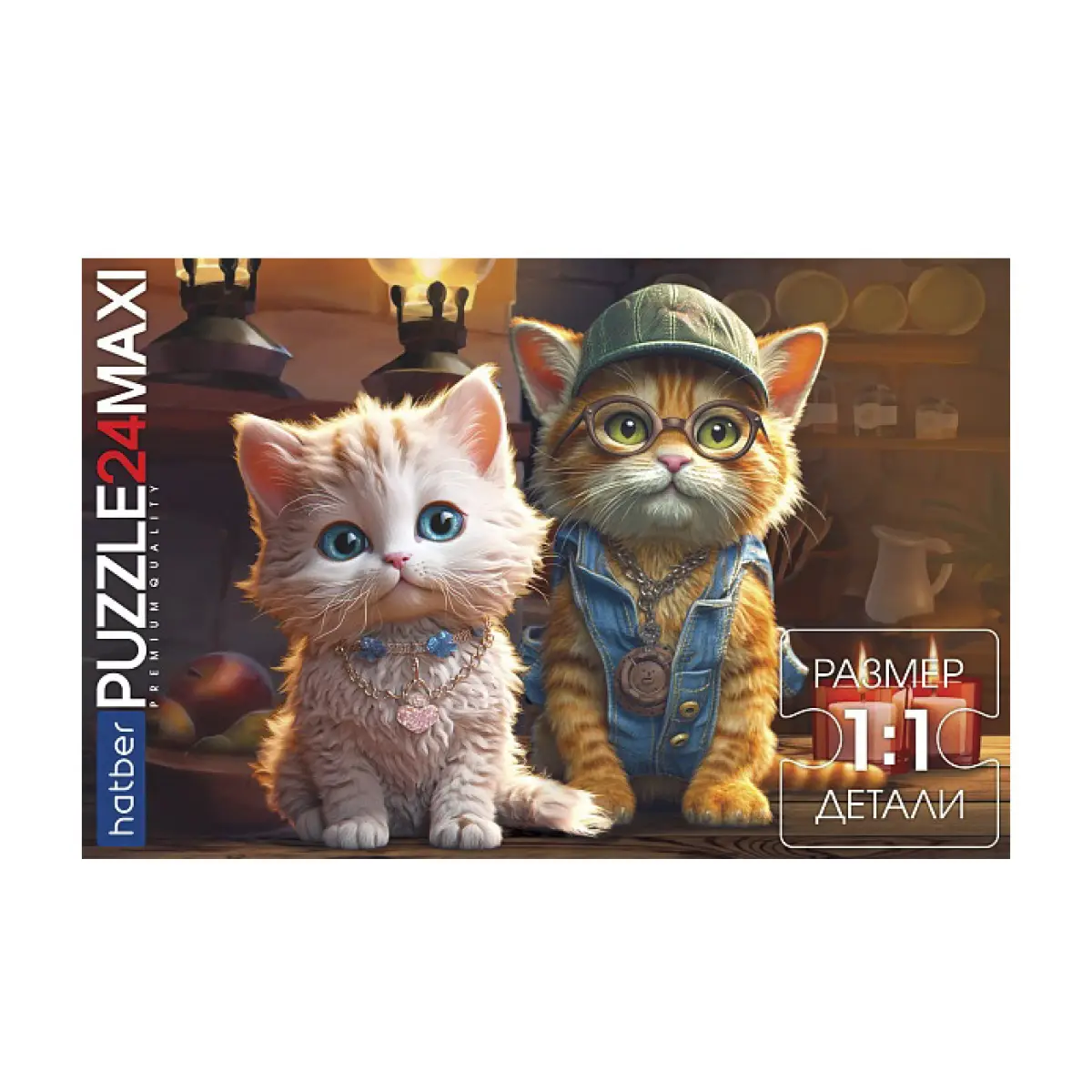 Пазлы "Hatber Premium", 24 элемента, А2, 480х330мм, серия "Maxi - Meow-Story"