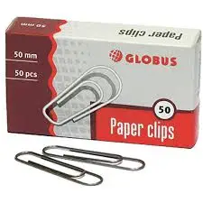 Скрепки 50мм, Globus, 50шт., гофрированные, карт. упак.