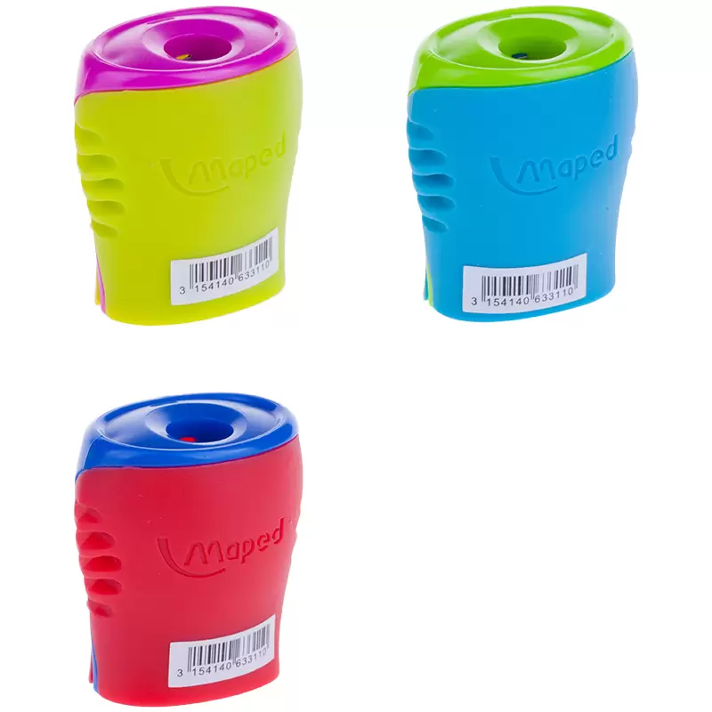 Точилка пластиковая Berlingo "ColorShift", 2 отверстия, контейнер, ассорти, туба