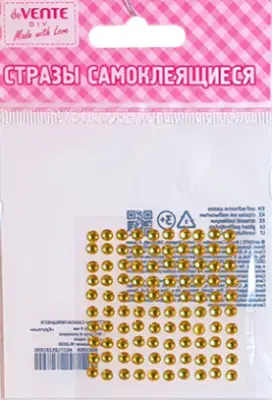 Стразы декор. самокл. deVENTE "Жемчуг" 8004037 акриловые,ассорти,8мм,80шт
