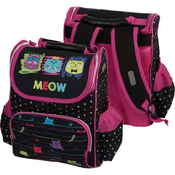 РанецdeVente "Lite.Neon Kitty" 7030021 34*27*20см, жесткий, эргоном.спинка.лямка,900гр., светоотр.вс