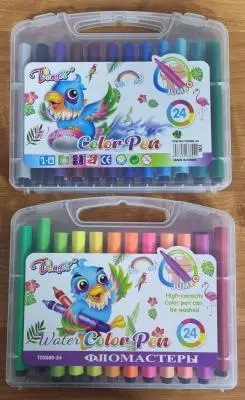 Фломастеры 24 цветов Longdi Jumbo TD2688-24/YL251802-24 water color pen трехгранные