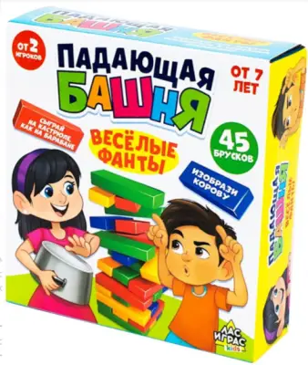 Настольная игра "Падающая башня" 45 брусков, №0149R-3 