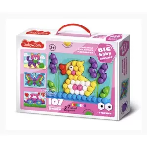 Мозаика для самых маленьких Baby Toys"Трактор/Утёнок" d2.5 7 цветов 107 эл.