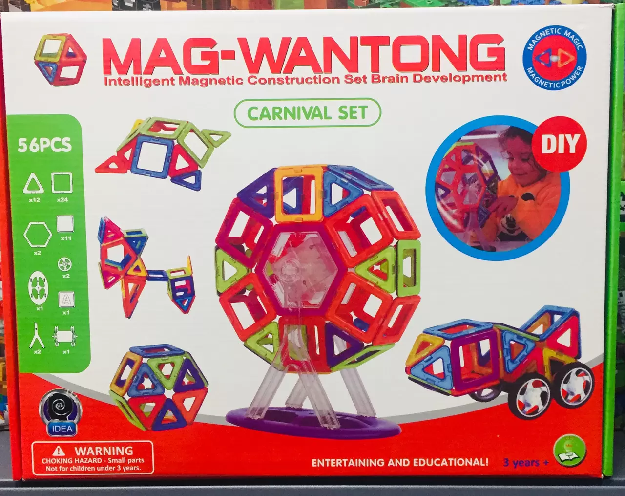 Конструктор  магнитный Mag-Wantong 56 деталий