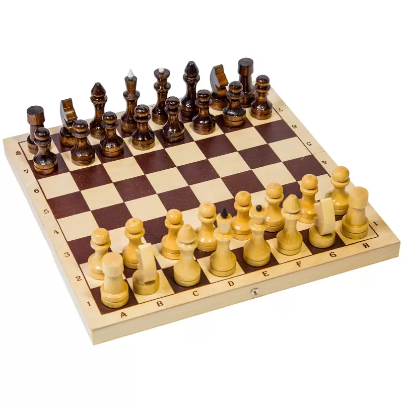Игра настольная Шахматы, шахматы, шашки деревянные, с доской 8081/3439