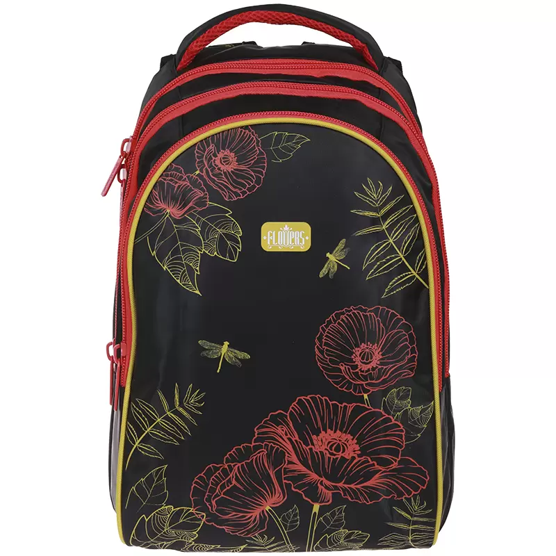 Рюкзак Berlingo Style "Poppies" 3 отделения, 1 карман, эргономичная спинка Рюкзак Berlingo Style "Poppies" 3 отделения, 1 карман, эргономичная спинка