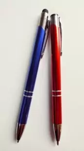 Ручка шариковая подарочная пластиковый красный и синий с серебром корпус №0911 Китай